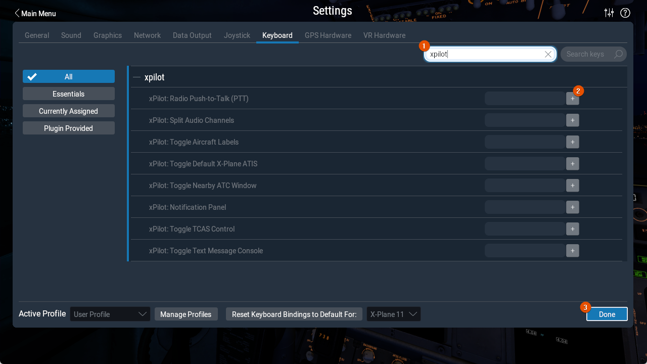 X-Plane Menu