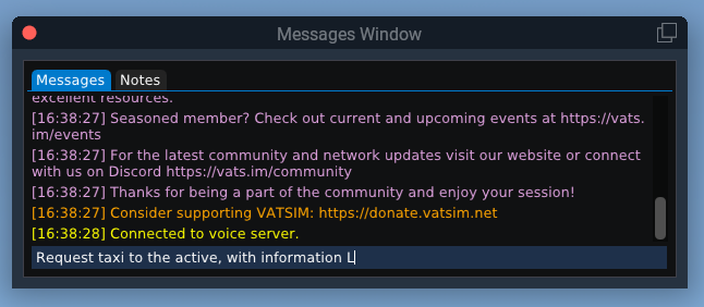 Messages Window