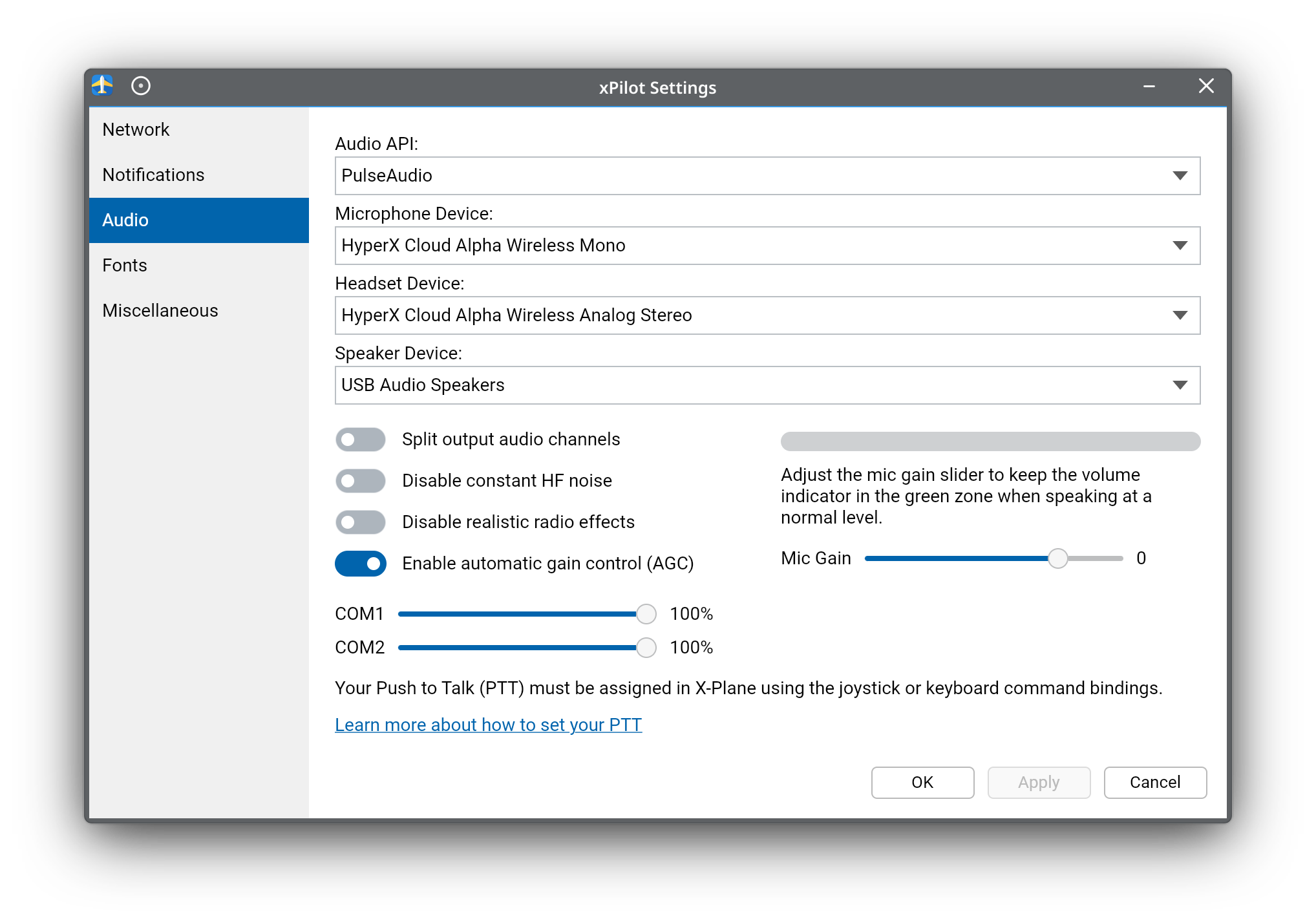 Audio Settings